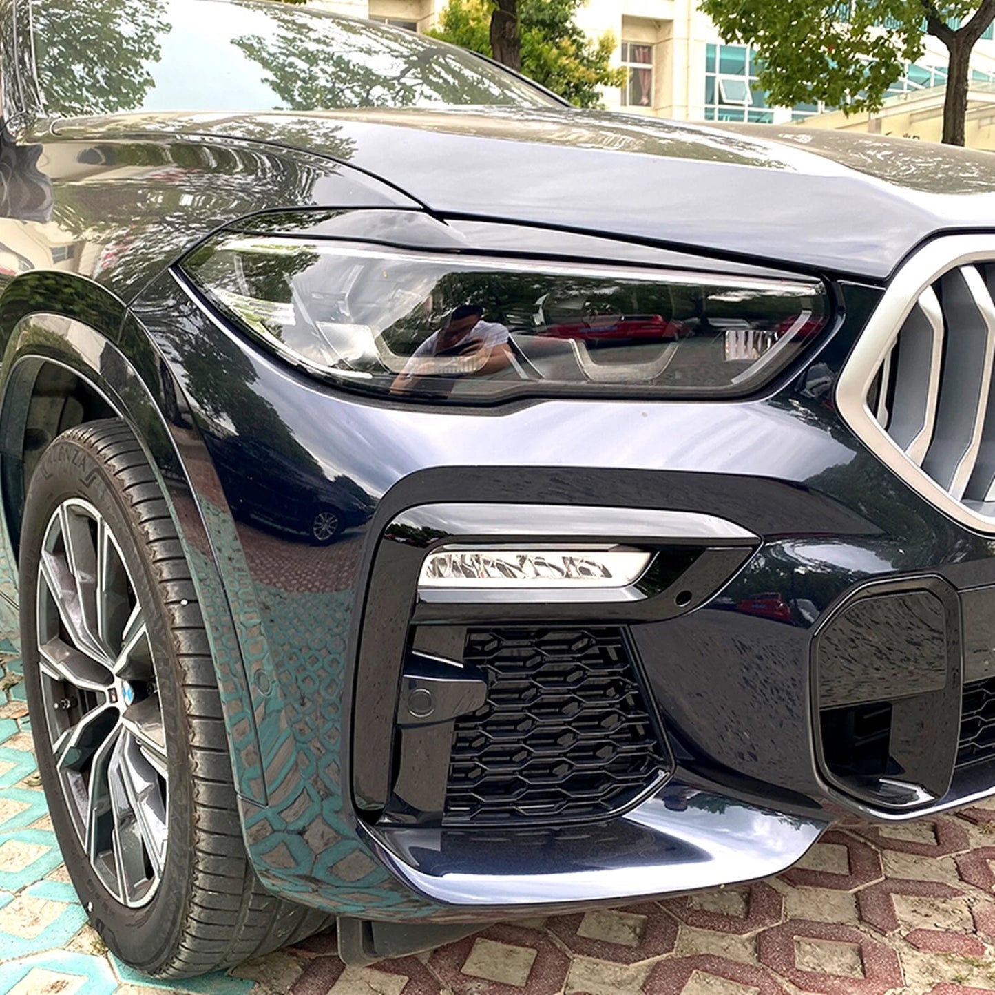 2 x Headlight Eyelid Trim for BMW X5 G05 X6 G06 (2019-2023) Gloss Black