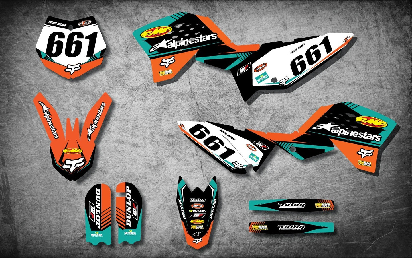 Custom Graphics Kit VITAL Style Decals for KTM 65 (2009-2015)
