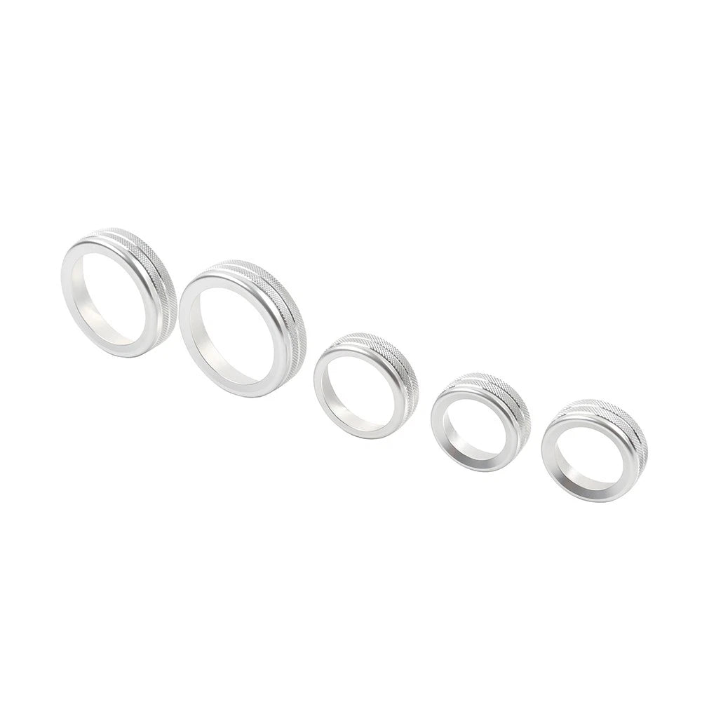 5 x Silver AC Headlight Radio Switch Knob Rings for Ford Maverick (2022-2023)