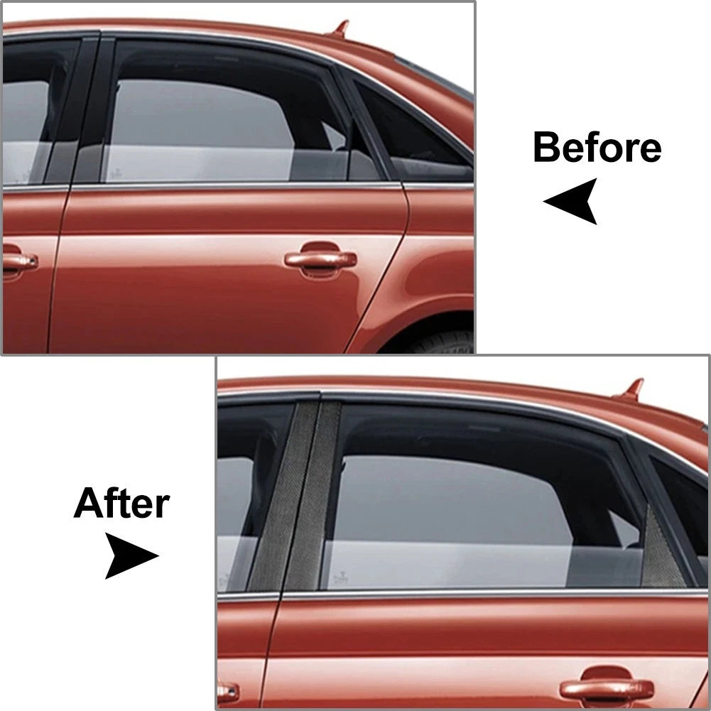 6 x Exterior Door Window B Pillar Post Cover Trim for Audi A6 (2012-2018)