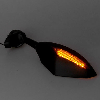 2 x Rearview Mirrors with Turn Signal Lights for Ducati Honda