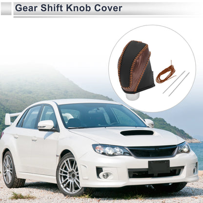 Brown Carbon Fiber Gear Shift Knob Cover for Subaru Impreza (2017-2023)