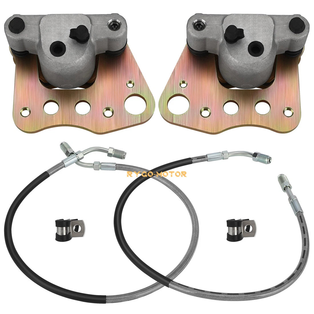 2 x Front Brake Calipers & Hose Lines for Polaris Magnum 325/500 Xpedition 425 (1999–2000)