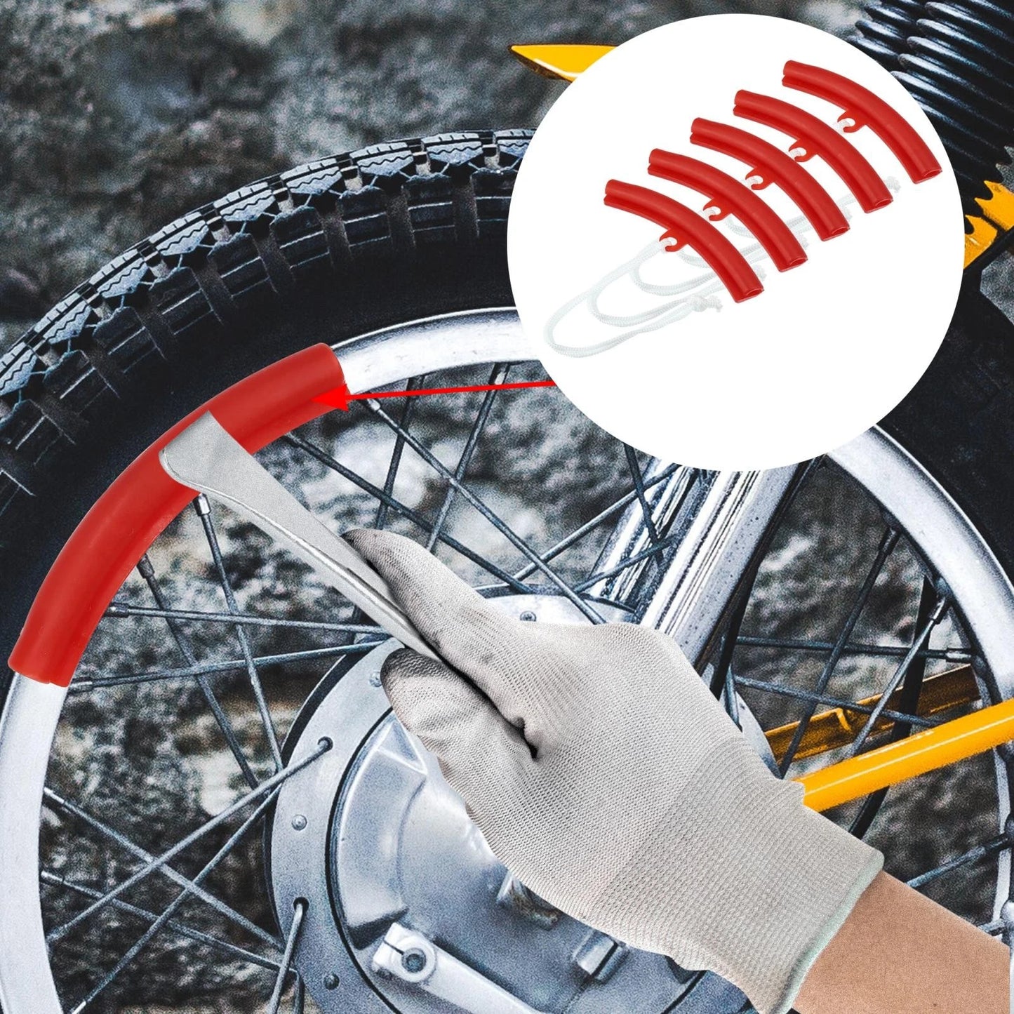 5 x Wheel Protector Tire Changing Rim Edge Savers for Motorcycle Car ATV Red