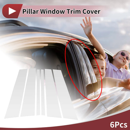 Door Pillar Window Trim for Volvo XC90 2002-2015 Silver Tone Left Right