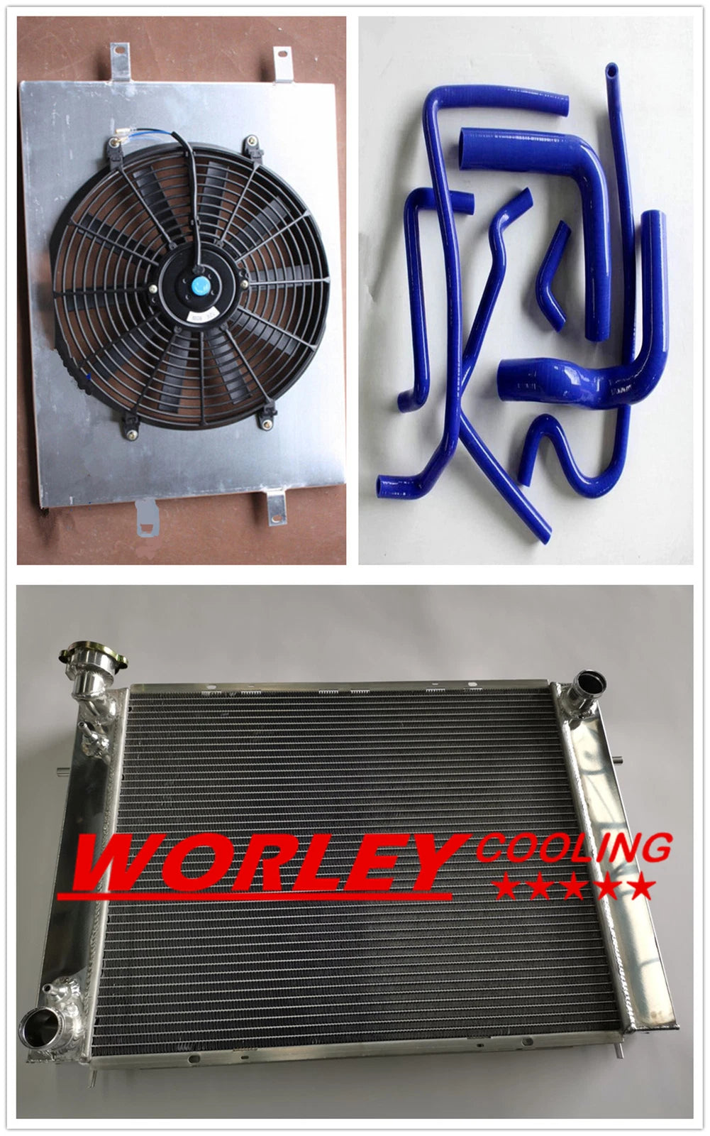 44mm Radiator & Shroud with Blue Hose for Commodore VL-VS (1986-1997)