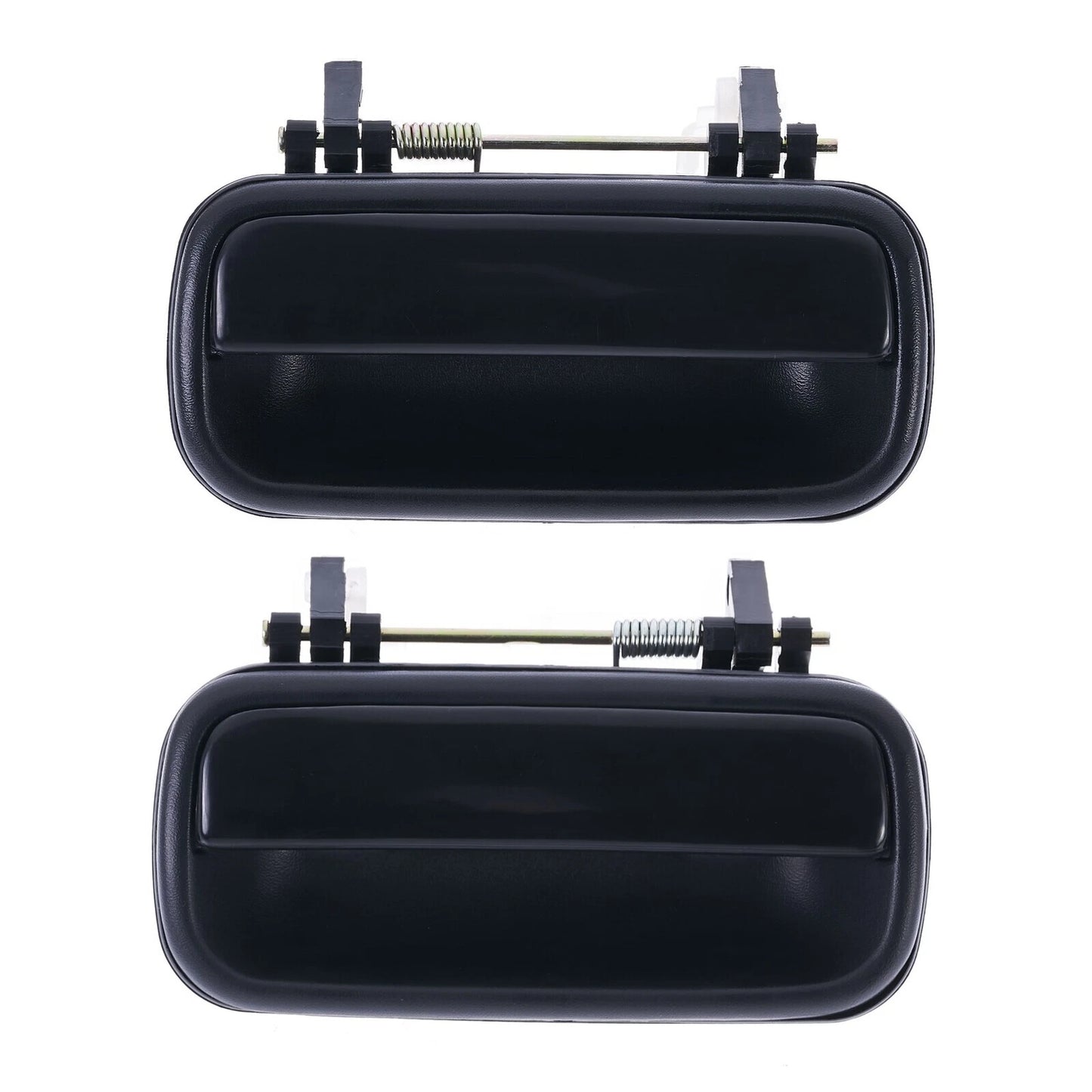 2 x Rear Door Handle Outer Gloss Black Lever for Toyota Hilux (1988-1997)