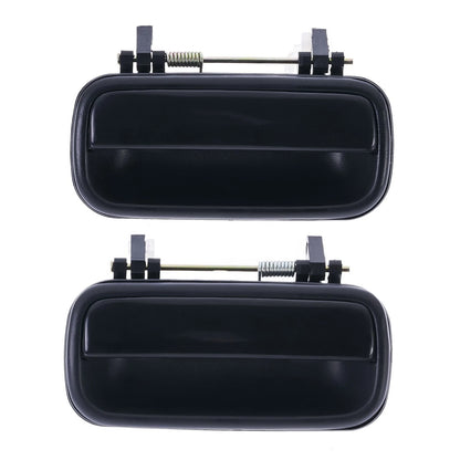 2 x Rear Door Handle Outer Gloss Black Lever for Toyota Hilux (1988-1997)