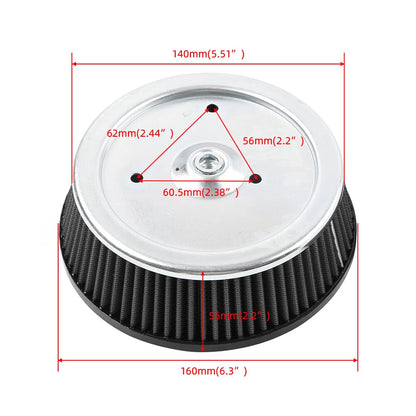 Air Cleaner Filter for Harley Touring, Softail, XL1200, Dyna (1999-2015)
