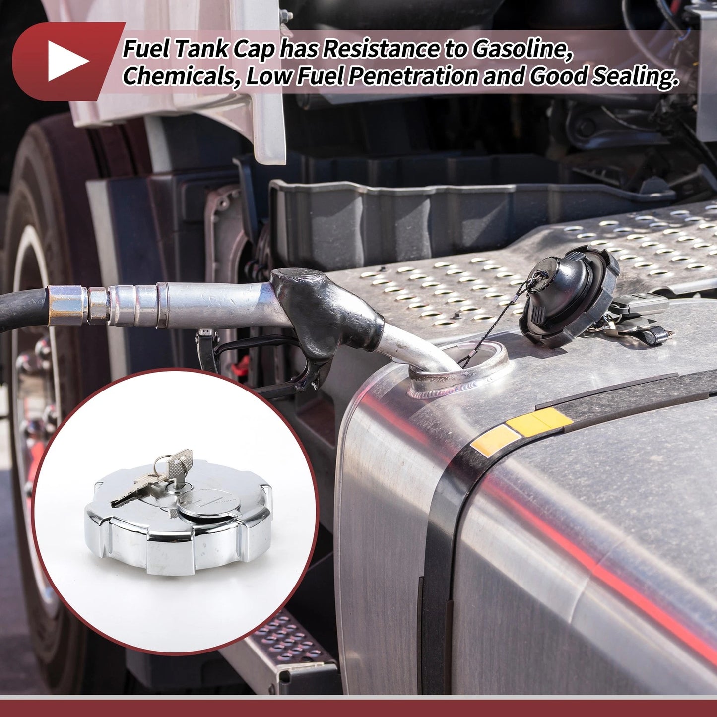 Locking Gas Cap for Volvo, Scania, Iveco, Man - 2 Keys