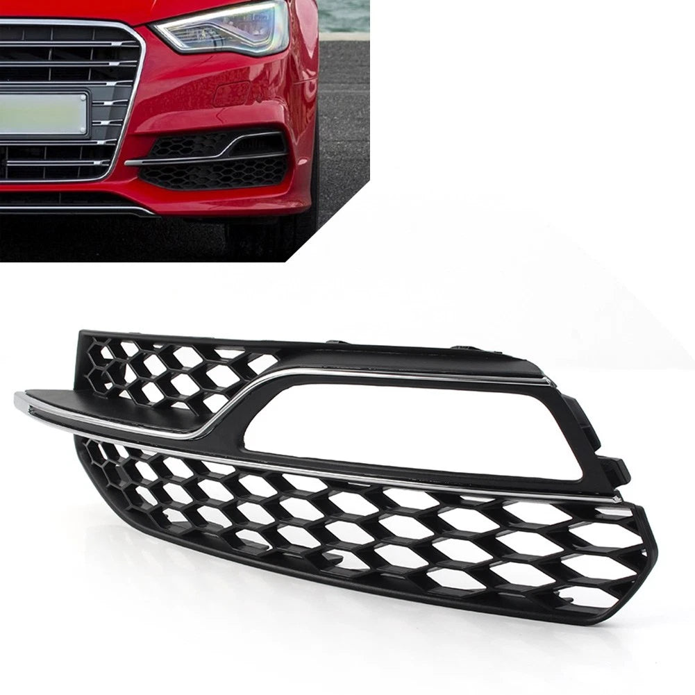 Honeycomb Front Bumper Fog Light Grille Cover for Audi A3 S3 (2013-2017)
