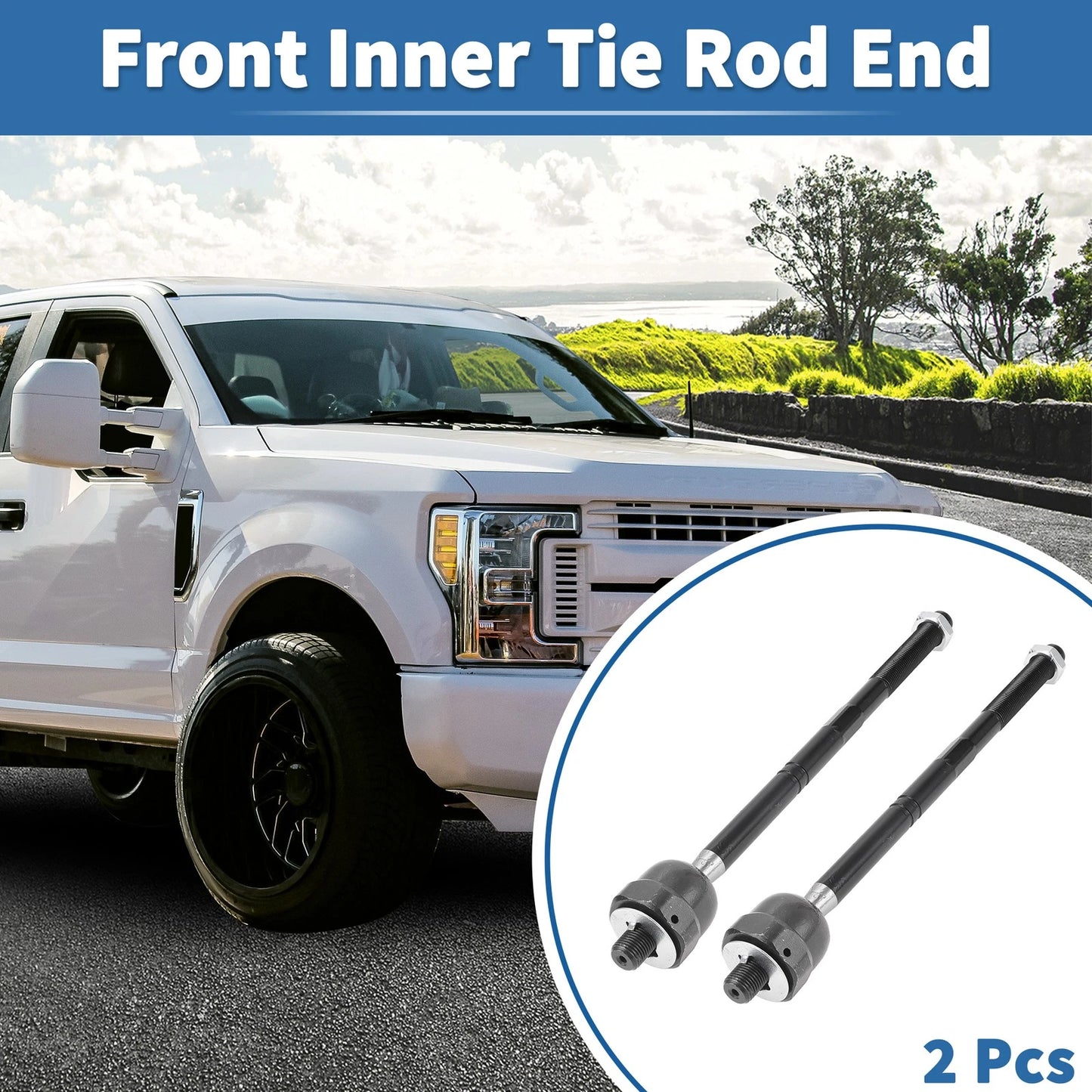 2 x Front Inner Tie Rod End Links for Ford F-150, Lincoln Mark LT (2004-2008)