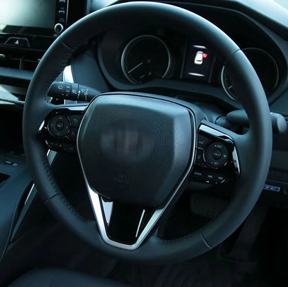 Steering Wheel Cover Trim ABS Glossy Black for Toyota Harrier Venza (2020-2024)