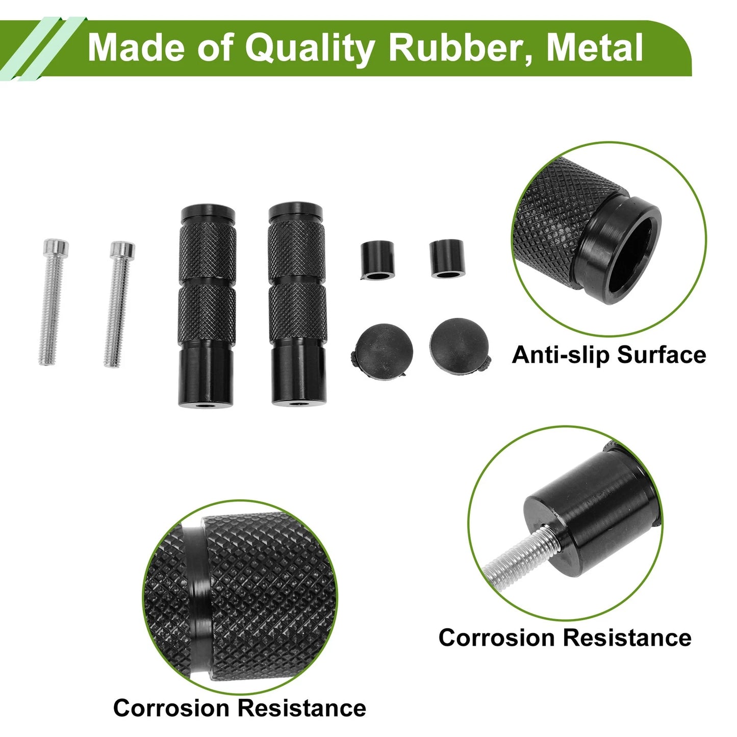 FootPegs 3.5" Black Foot Pedal for Motorcycle