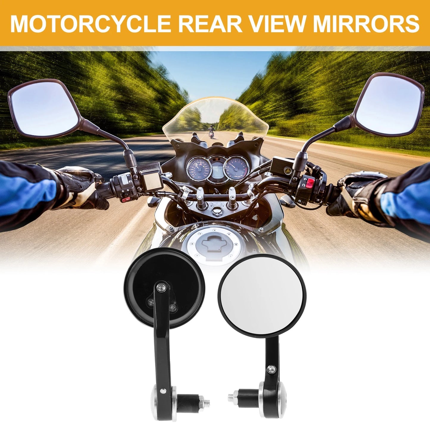 Rear View Mirrors / Handlebar Mirror Aluminum for M8 Motorcycle