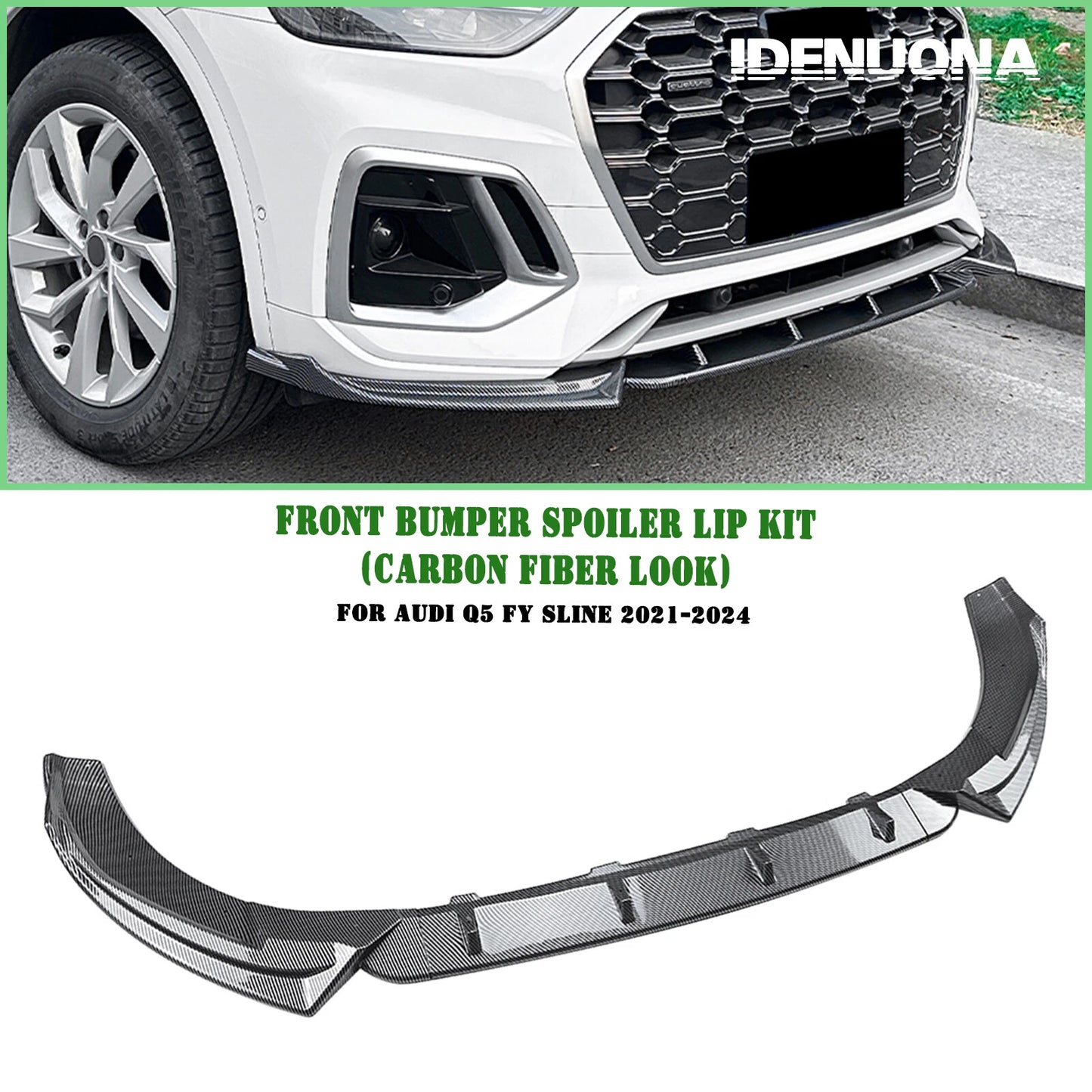Front Bumper Spoiler Lip Splitter for Audi Q5 FY Sline (2021-2024)