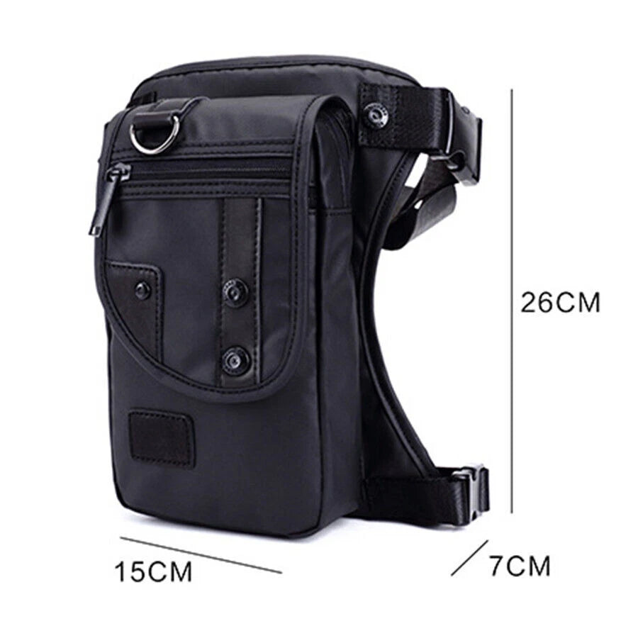 Waterproof Black Motorcycle Leg Bag Thigh Hip Pack Pouch for All Bikes