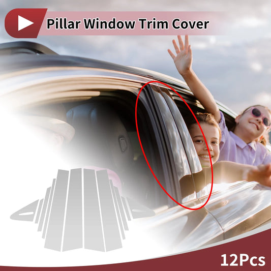 12 x Car Door Pillar Window Trim for Toyota Allion (2021-2023) Silver Tone