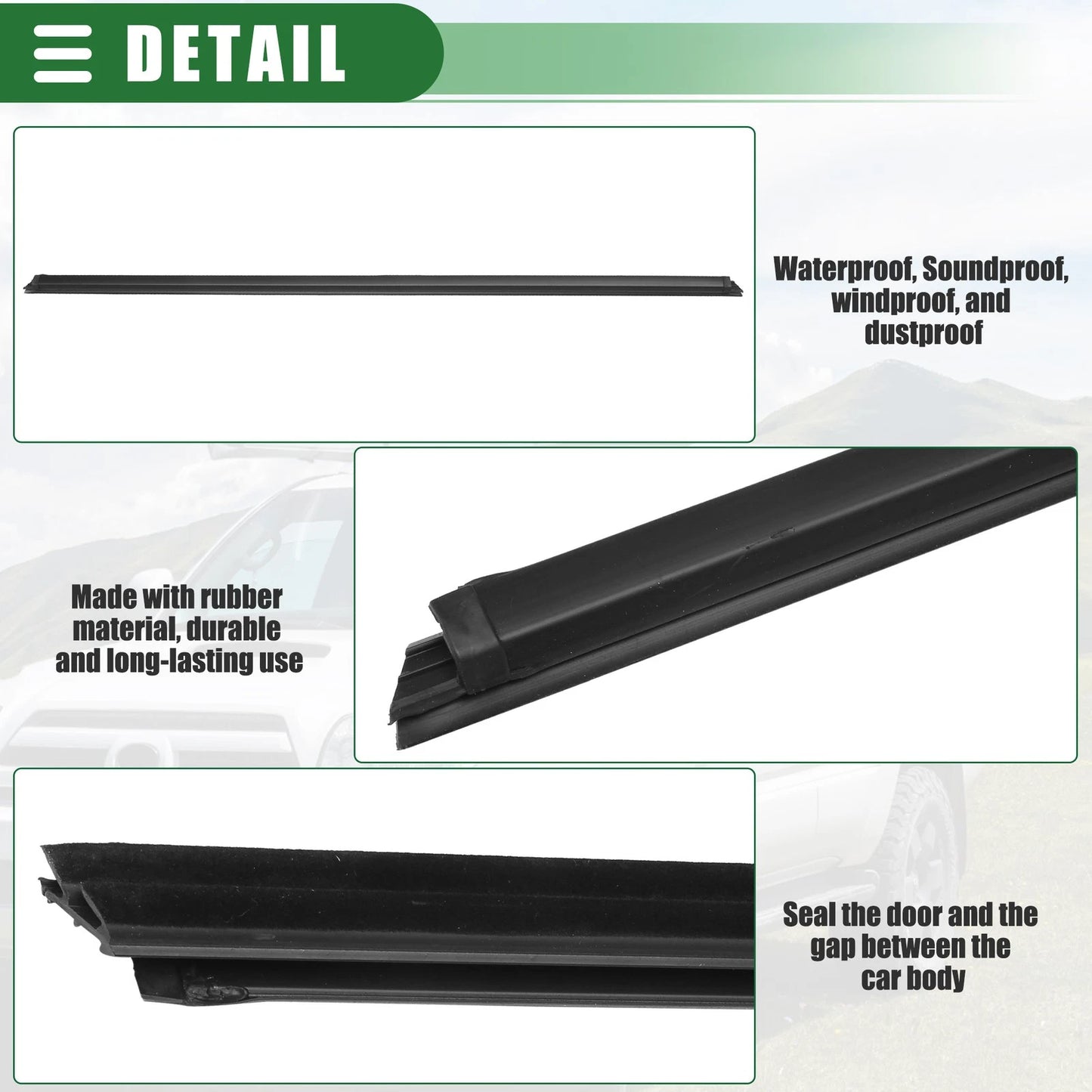 Car Window Weatherstrip Trim Seal Belt for Toyota (Fits Various Models)