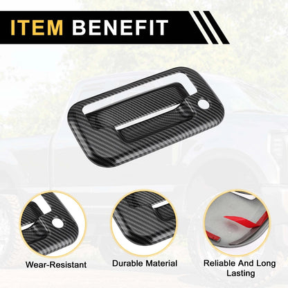 Exterior Door Handle Cover Set for Ford F-150 (2015-2023) - Black Fiber Pattern