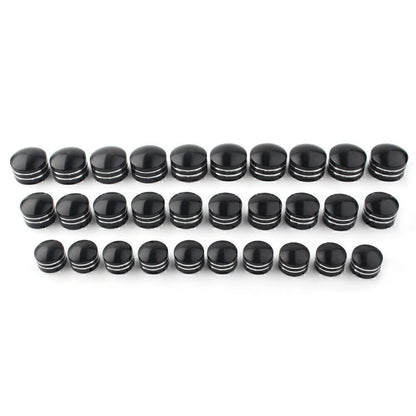 9mm Motor Bolt Topper Caps Covers for Harley  - 10 x Black CNC