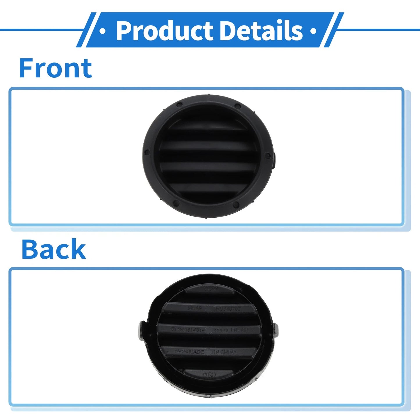 Fog Light Covers  for Toyota Highlander (2001-2007) Black ABS