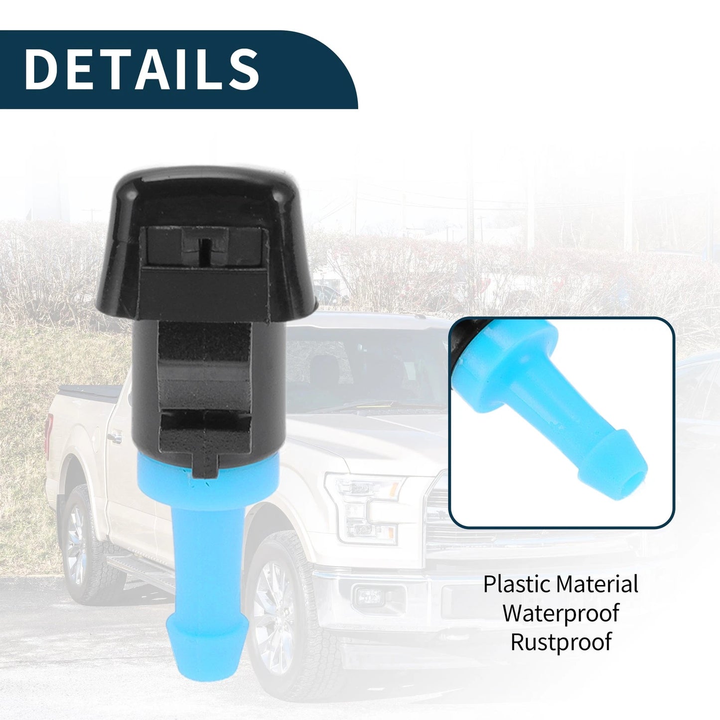 2 x Front Windshield Washer Nozzles for Dodge Durango (2004-2009)