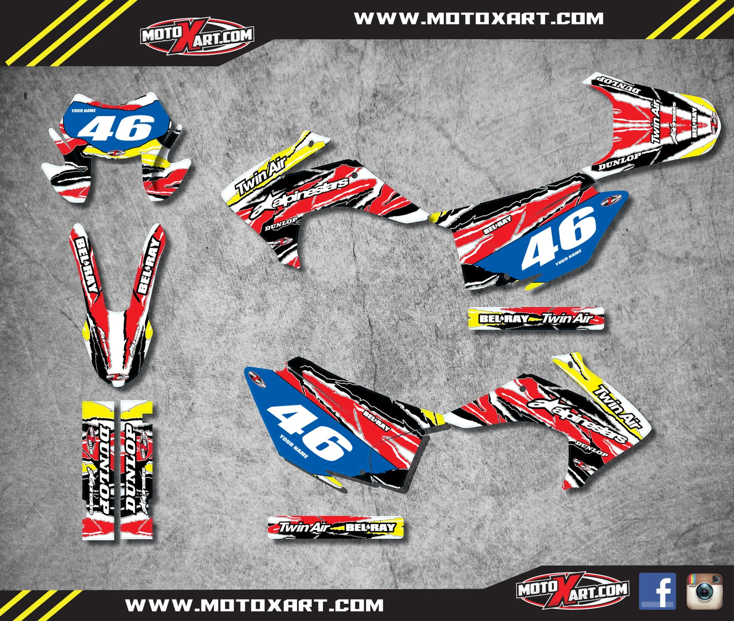 Custom Graphics Full Kit for Honda CRF 150F (2015-2016) RAPID Style Stickers