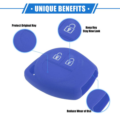 Car Remote Key Fob Case Protectors for Suzuki 2 Button Silicone Dark Blue