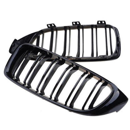 Gloss Black Dual Slat Kidney Grille for BMW 4 Series F32 F33 F36 F80 (2014-2020)