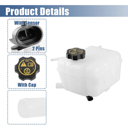 Coolant Radiator Reservoir Tank with Cap and Sensor for Chevrolet