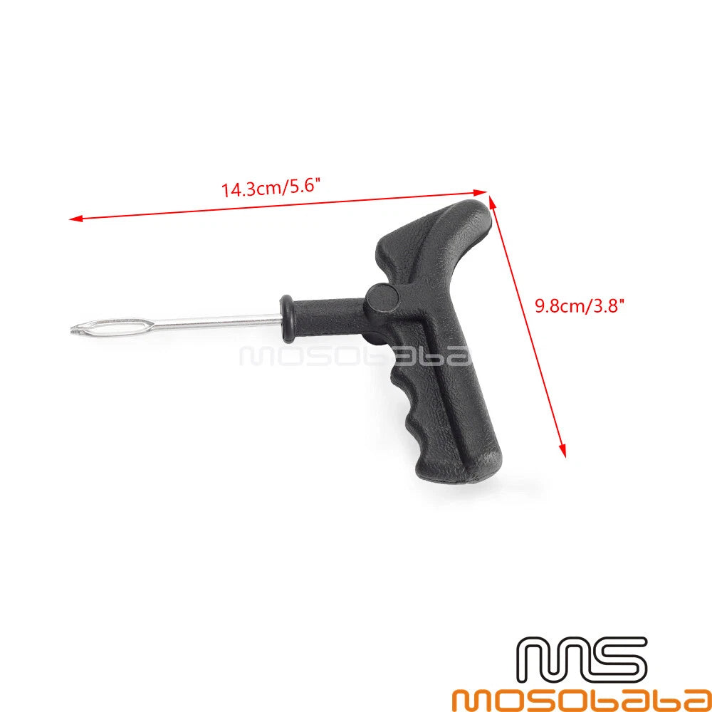 Tubeless Tire Puncture Repair Rubber Strips & Rasper Needle Tool for SUV ATV
