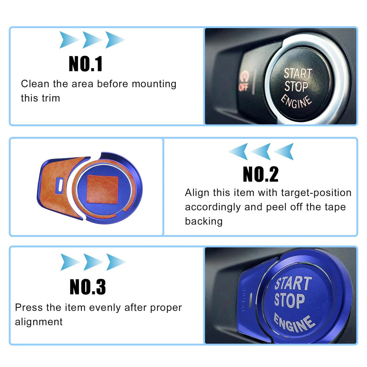 Start Stop Button Cover for BMW 2 3 4 5 6 7 X1 X3 X4 M2 M3 M4 M5 (2014-2023)