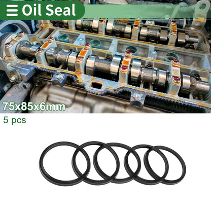 Oil Seal 75x85x6mm Black 5 Pcs Seal Ring Rotary Shaft Seal NBR Rubber