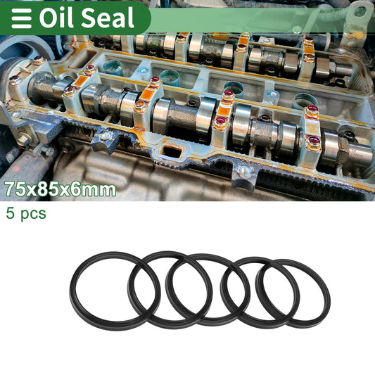 Oil Seal 75x85x6mm Black 5 Pcs Seal Ring Rotary Shaft Seal NBR Rubber