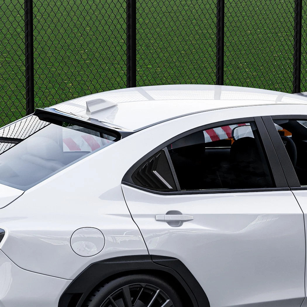 Black Rear Window Quarter Glass Vent Louver Covers for Subaru WRX STI VB