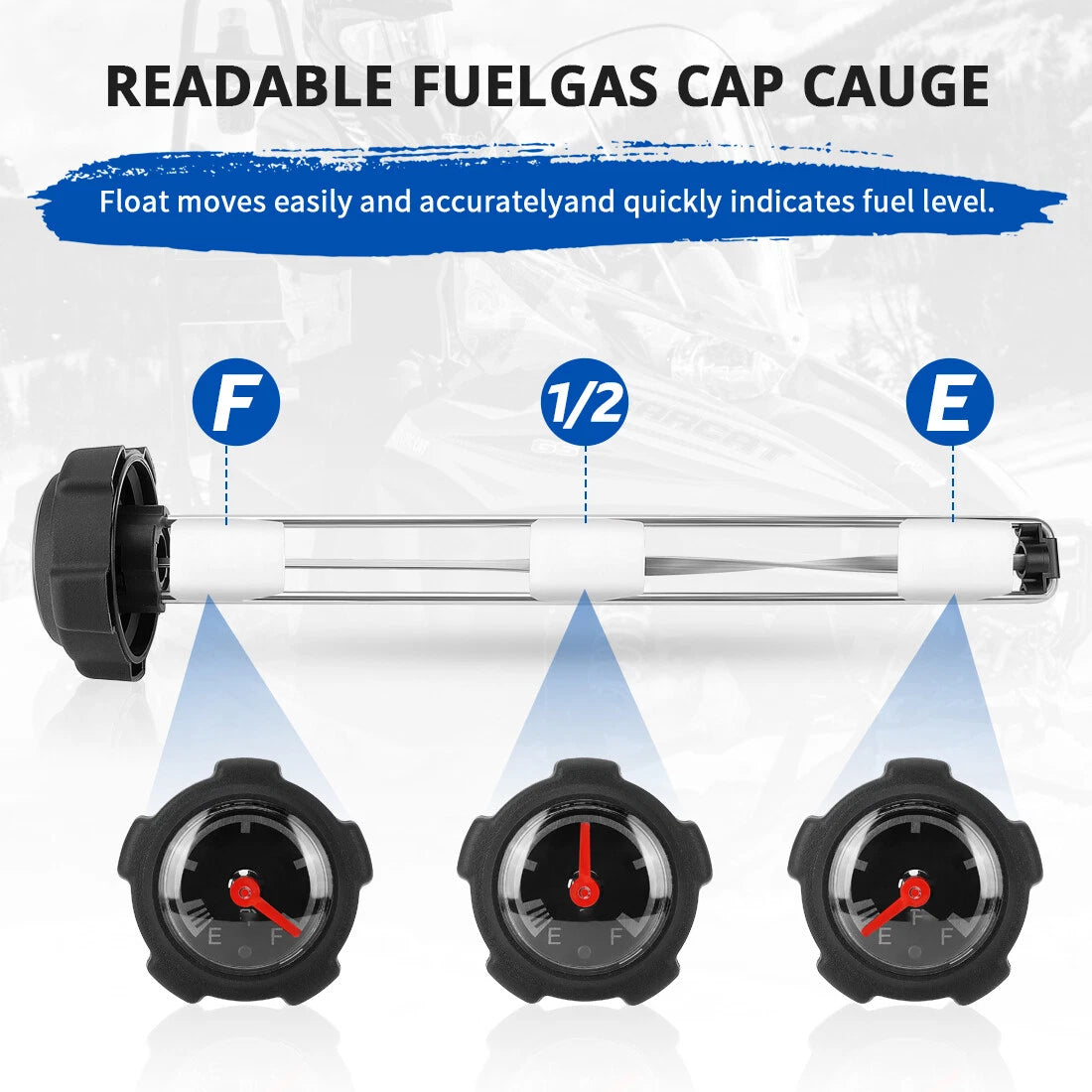 Screw On Fuel Tank Gas Cap with Gauge for Arctic Cat