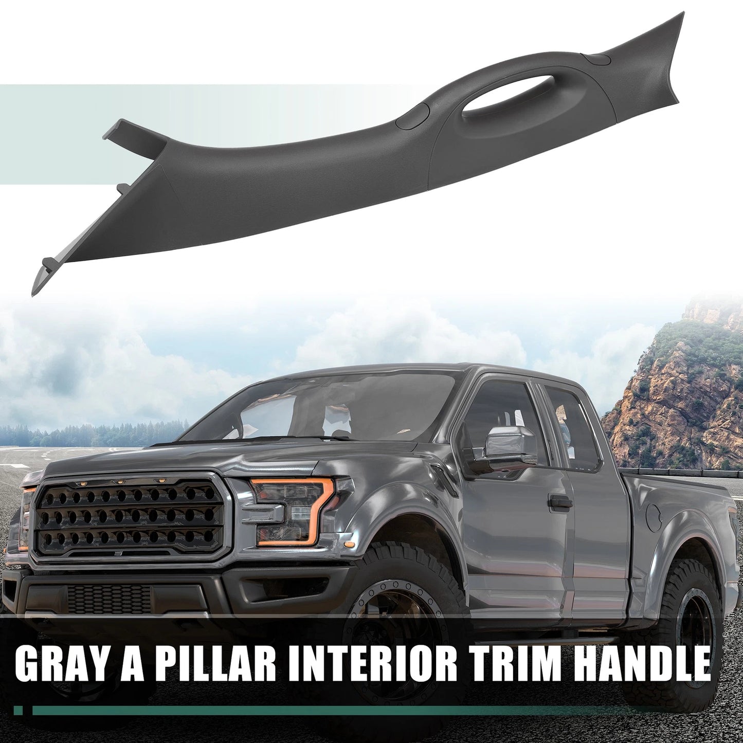 Left Driver Side Interior Trim Handle for Ford F150 (2006-2008) Gray
