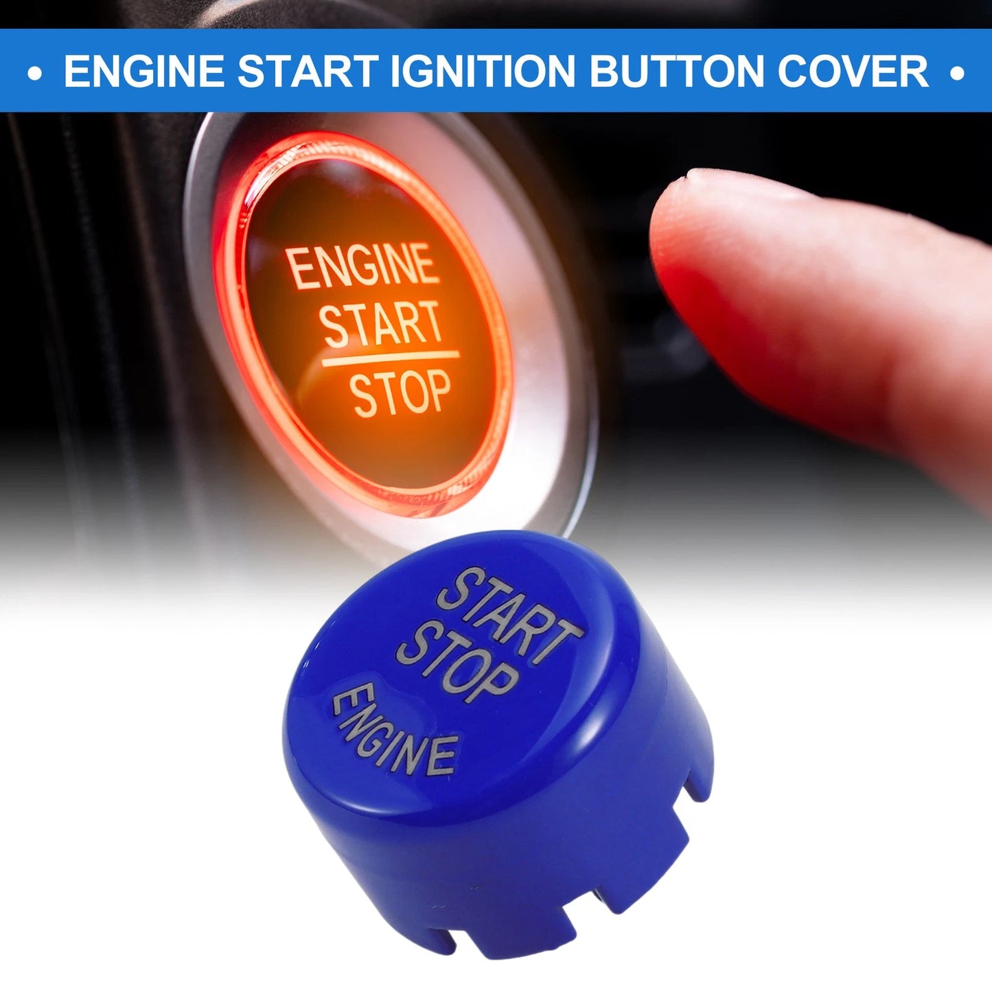Blue Push Start Button Cover for BMW (Fits 2.5cm)