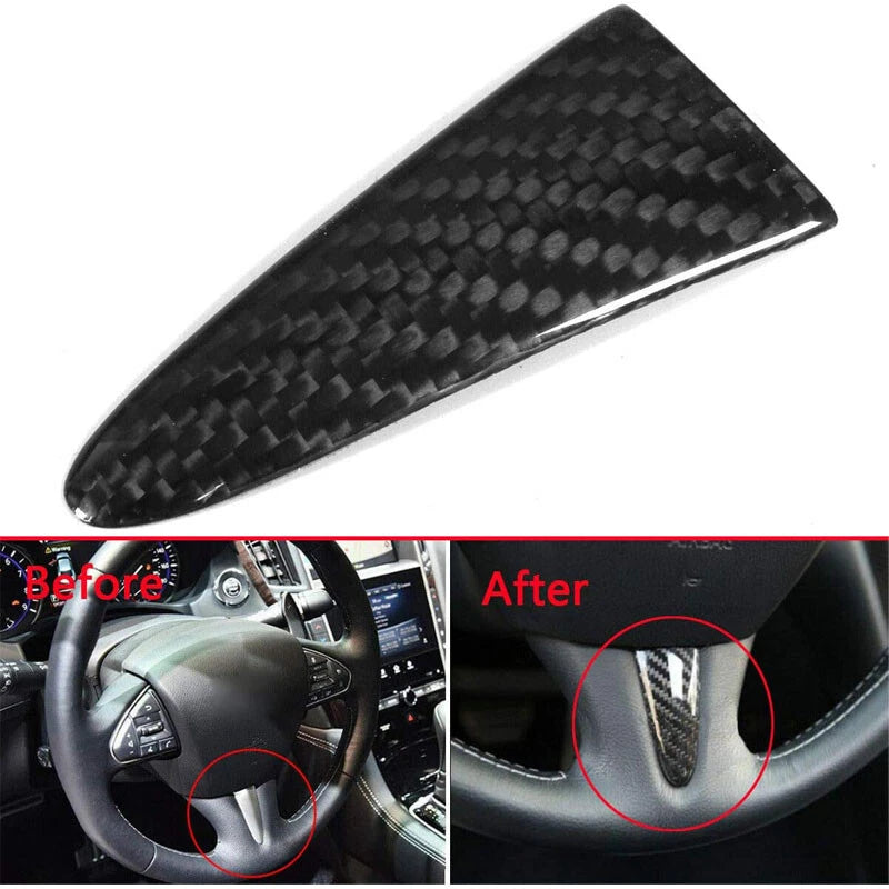 Carbon Fiber Steering Wheel Lower Bottom Cover Trim for Infiniti Q50 2014-17