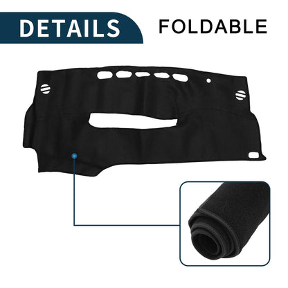 Dashboard Cover Mat for Toyota Prius 30 Series (2005-2015) - Black 1 Set