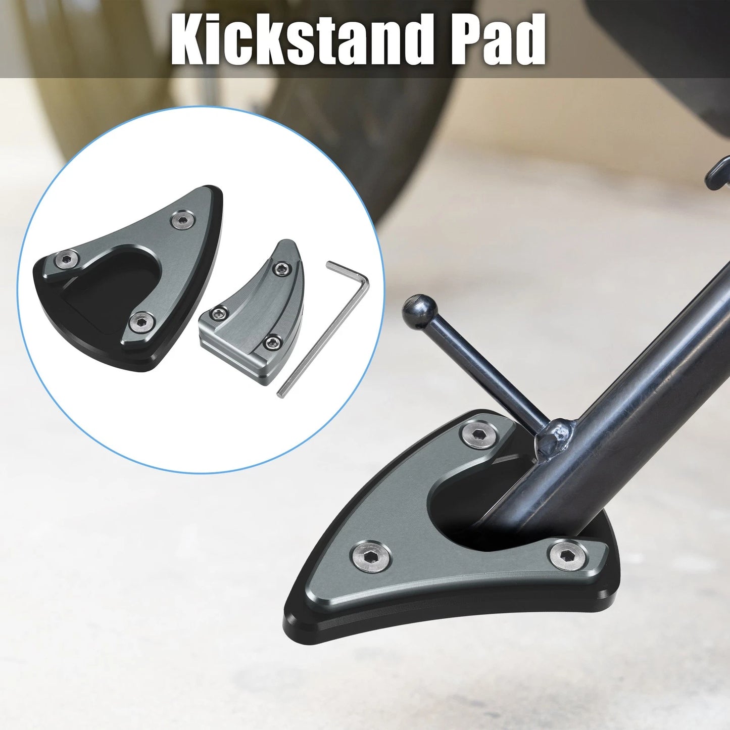 Set Foot Support Pads for VESPA GTS300 Titanium Tone
