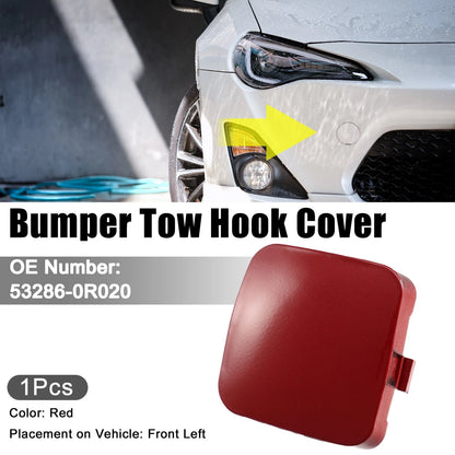 Red Front Left Bumper Tow Hook Cover for Toyota Rav4 (2013-2018)