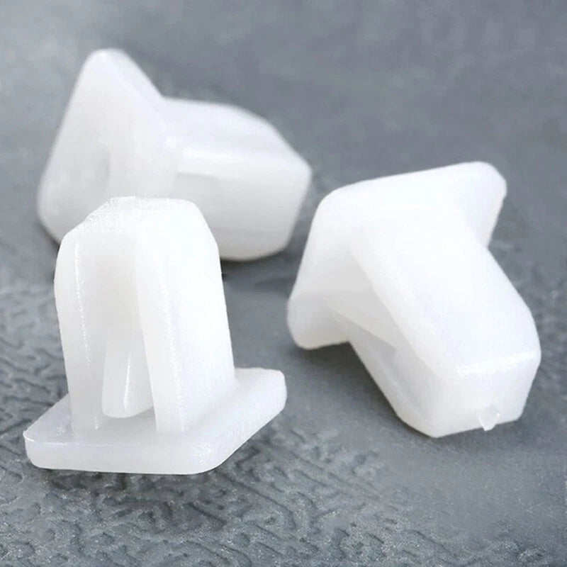50pcs White Car Clips Square Fasteners Retainer for Fender Bumper Door Trim