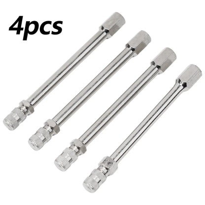 4x 100mm Metal Tire Wheel Valve Extension Cap Stem for Car Truck Van
