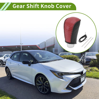 Gear Shift Knob Cover for Toyota Corolla 2009-2013 Red Carbon Fiber