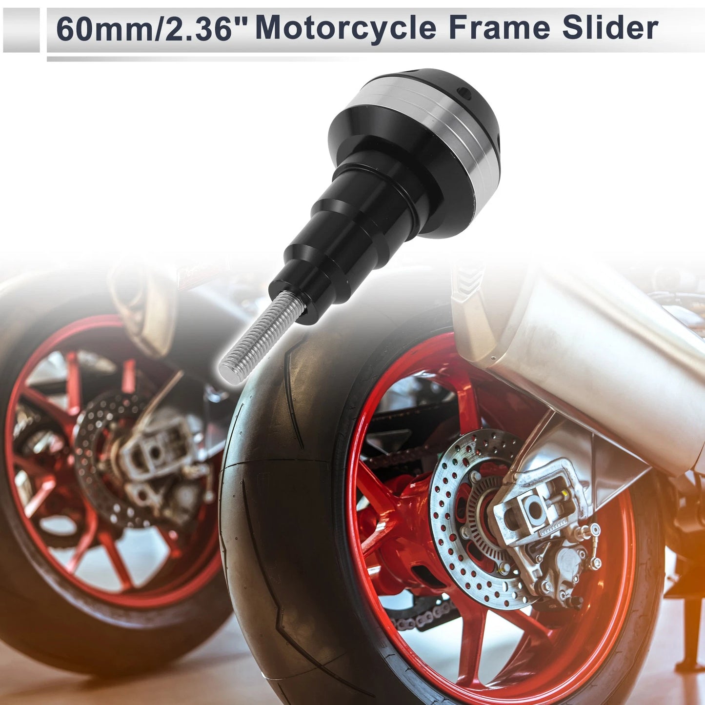 11mm Aluminum Alloy Motorcycle Slider Frame Bolt Silver Tone