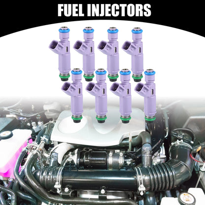 8 Pcs Fuel Injectors for Ford F-150 (2009-2010) Metal Purple