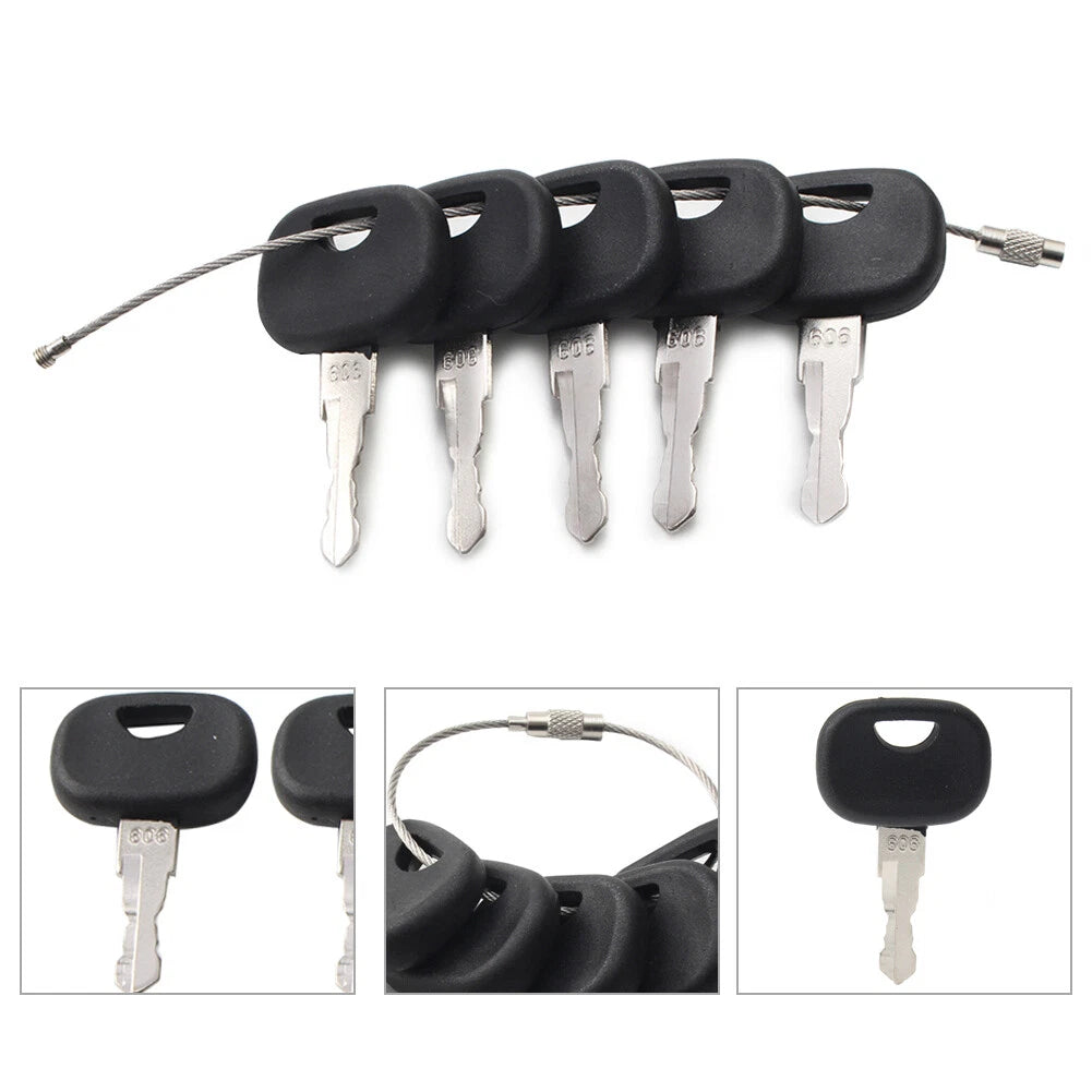 5 x Ignition Starter Keys for Liebherr & John Deere Heavy Equipment