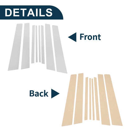 8 Pcs Door Pillar Window Trim for Toyota Rav4 (2007-2012) Chrome Silver Tone